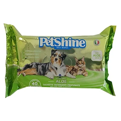 Imagen de PORRINI Toallitas Higiene para Perro y Gato, Aloe Vera, El embalaje puede variar