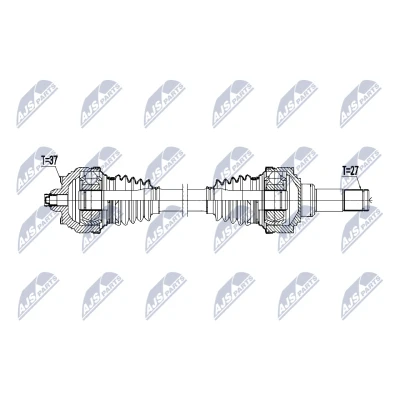 Imagen de NTY NPW BM 228 Árbol de Transmisión Eje trasero izquierda 715mm automática