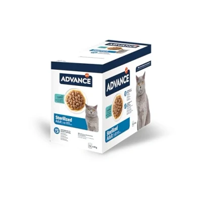 Imagen de Advance Comida Húmeda para Gatos Adultos Esterilizados con Bacalao, Multipack 12 x 85 g, Total 1.02 kg