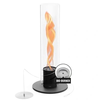 Imagen de höfats Spin 1500 Negro NUEVO modelo con larga duración de combustión gracias a la innovadora tecnología combustión: chimenea bioetanol líquida, fuego mesa acero inoxidable,