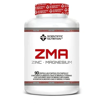 Imagen de Scientiffic Nutrition ZMA, Suplemento Deportivo con Zinc, Magnesio y Vitamina B6, Aumenta los Niveles de Testosterona el Factor Crecimiento Favoreciendo a la Fuerza 90 Cápsulas.