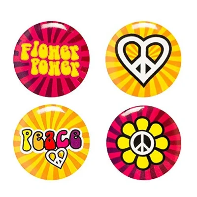 Imagen de Boland Hippie Flower Power Alfileres, Multicolor (Ciao Srl BOL44508)