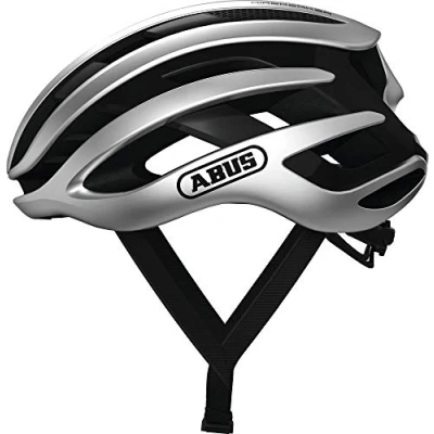 Imagen de ABUS AirBreaker casco de ciclismo carretera alta gama para profesional hombres y mujeres plata, talla L