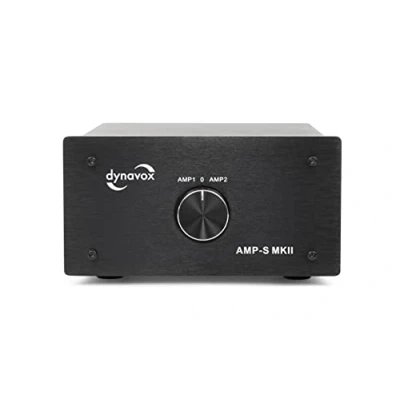 Imagen de Dynavox AMP S MKII Amplificador e Interruptor de Caja en Carcasa Metal para estéreo y Envolvente, Conector Banana o conexión Abrazadera, Color Negro