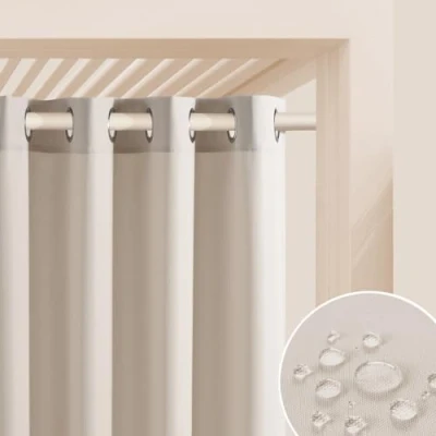 Imagen de ROOM99 Garden Line Cortinas para Exteriores con Ojales, 155 x 250 cm de Ancho Alto, Resistente a la Intemperie, Impermeable, protección Solar, jardín, al Viento, Color