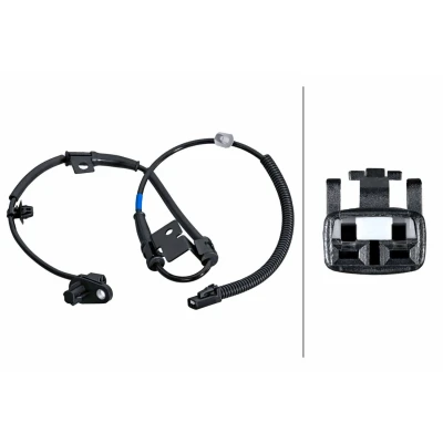 Imagen de HELLA 6PU 358 251 061 Sensor de ABS Eje delantero con clips fijación en el cable Hall 2polos 953mm