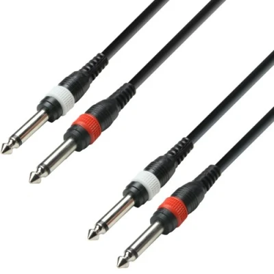 Imagen de Adam Hall Cables 3 STAR TPP 0100 Cable de Audio 2 Jacks 6,3 mm mono a 1 m