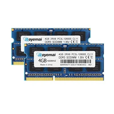 Imagen de DUOMEIQI 8GB Kit(2x4GB) DDR3L 1600MHz PC3 12800 Unbuffered Non ECC 1.35V CL11 2Rx8 Dual Rank 204 Pin SODIMM Portatil Memoria Principal Module Upgrade