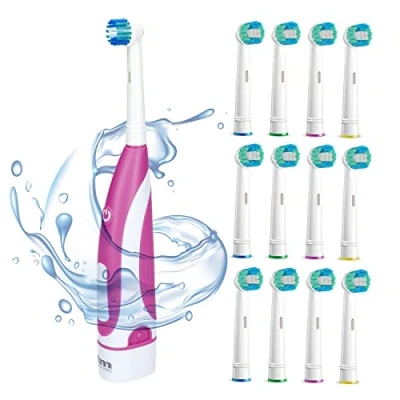 Imagen de TM Electron 13 Cabezales de recambio para cepillo eléctrico compatible con Oral B, incluye un rosa