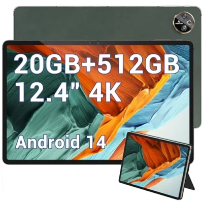 Imagen de DOOGEE T30 MAX Android 14 Tablet PC 2024, 4K 12.4 Pulgadas 20GB RAM + 512GB ROM 2TB, 10800mAh/33W, 50MP+20MP Front, Helio G99 Octa Core, 2560 * 1600, Widevine L1, 4G LTE/5G WiFi/OTG/GPS