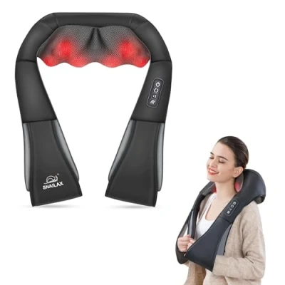 Imagen de Snailax Masajeador De Cuello Inalámbrico Masaje Térmico Hombros Y Cuello, Cintura, Pie, Almohada Eléctrica