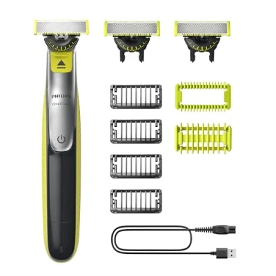 Imagen de Philips OneBlade 360 Auténtico Barbero, afeitadora y recortadora eléctrica facial corporal, 3x cuchillas, 4x peine para barba incipiente (1,2,3,5mm), 1x kit QP2834/31