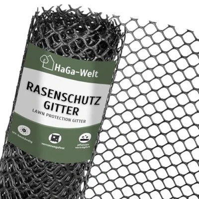 Imagen de HaGa® rejilla de protección para césped, 1,3 m x 10 m, refuerzo suelo, resistente a la putrefacción, extremadamente estable, completa