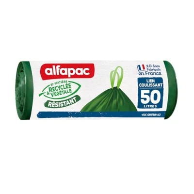 Imagen de Alfapac Bolsas de basura con asas origen vegetal correderas