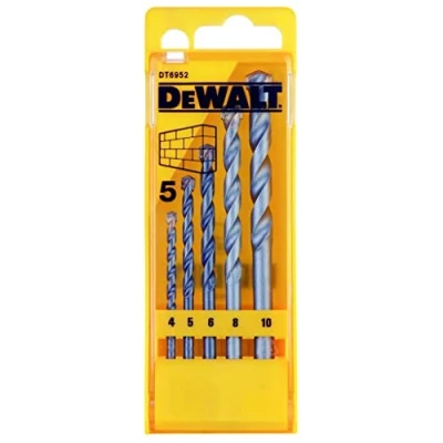 Imagen de DeWalt DT6952 QZ Juego de 5 Brocas para Piedra en Cassette Plástico Diámetro 4, 5, 6, 8, 10 mm, 0 W, V, Acero Inoxidable