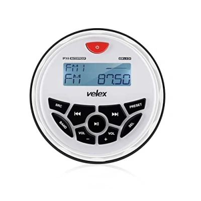 Imagen de Receptor estéreo Bluetooth Impermeable con Reproductor MP3 en la Radio Am/FM y USB para Streaming de música Barcos, Golf, carts, ATV, UTV SPA Hot Tubs