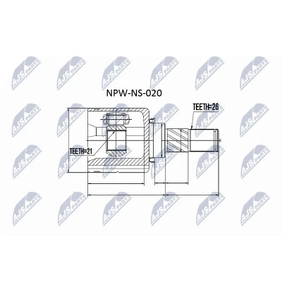 Imagen de NTY NPW NS 020 Junta Homocinética lado de engranaje