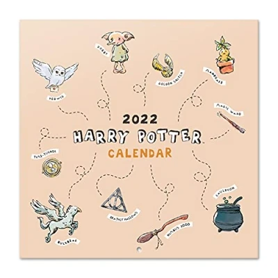 Imagen de Grupo Erik Calendario Harry Potter 2022 16 meses 2021 2022, de pared Producto con licencia oficial, Naranja, CP22060