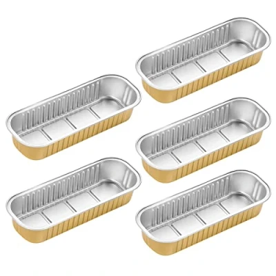 Imagen de Paquete de bandejas papel aluminio engrosadas, recipientes rectangulares para alimentos, aluminio, herramienta hornear freidoras aire