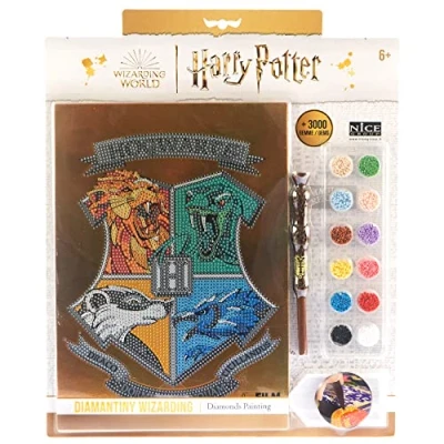 Imagen de DIAMANTINY Harry Potter Wizarding Stand Together Casas de Hogwarts Kit crea el mosaico, Actividad arte cristal, Diamond Painting, 1 Cuadro A4