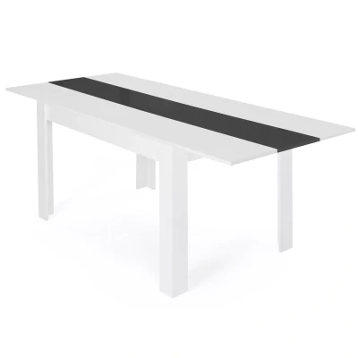 Imagen de IDMarket Mesa de comedor extensible rectangular Georgia 6 10 personas, color blanco y gris 140 220 x 90 cm