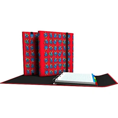 Imagen de Grafoplás 88212632. Carpeta 4 Anillas con Solapa, A4, Solapa y Cierre de Gomas, Incluye Recambio Separadores, Carpeplús Katuki Saguyaki, Bull