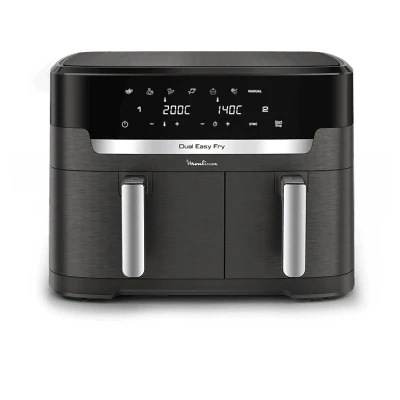 Imagen de Freidora Moulinex XXL Dual Easy Fry EZ942HF0, 11 L, 7 programas, 220º, 2 cestas, Programas automáticos, Cocina para 8 personas, Gris oscuro