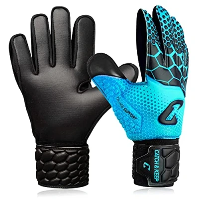 Imagen de CATCH &amp; KEEP Kralle Junior Pro 3.0 Guantes Portero Futbol niño de Profesionales Falcon Grip Resistentes niño, niños (3, Verde)