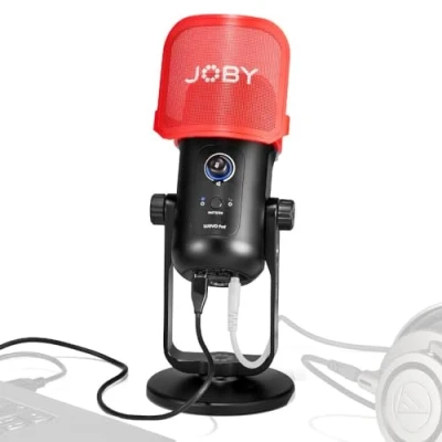 Imagen de JOBY Wavo POD USB Micrófono de Condensador para PC, Streaming, Podcast, Controles Silencio y Mejora, Monitoreo en Vivo, Plug &amp; Play PC Mac, ASMR, Micrófonos