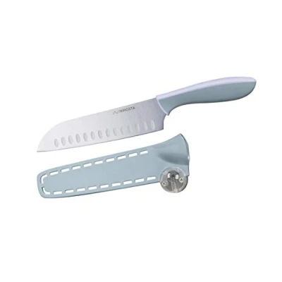 Imagen de Nirosta Cuchillo Santoku 18 30,5Cm Eversharp, polipropileno, elastómero, acero CCR+, color gris y malva, 1 ud.