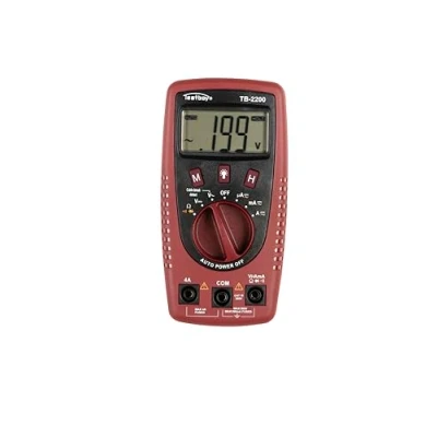 Imagen de Testboy 2200 multímetro digital con detector de rotura cable y medición corriente ionización (linterna LED alto rendimiento, rango automático, retención datos), rojo/negro