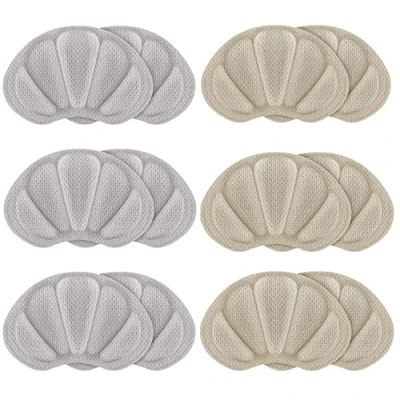 Imagen de 6Pcs taloneras para zapatos, almohadillas talones reducir talla zapato, antirozaduras protector talon zapato mujeres y hombres (Gris, Beige)