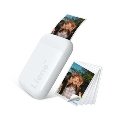 Imagen de Liene 2x3&#039;&#039; Impresora Fotos Movil, Mini Smartphone con 5 Hojas Zink Adhesivas, Bluetooth 5.0, Compatible para iOS &amp; Android, Pequeña iPhone Blanco