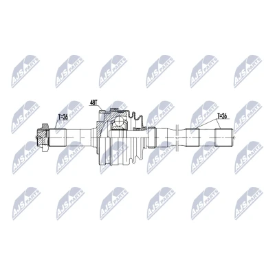 Imagen de NTY NPW ME 202 Árbol de Transmisión Eje delantero, izquierda 989mm automática MERCEDES BENZ: Clase G SUV (W463) 55 AMG, 500 (463.247