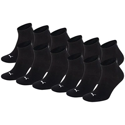 Imagen de Puma Quarters 12 Unidades Calcetines Deportivos, Hombre, Sportsocken 12er Pack, Negro, 43 46