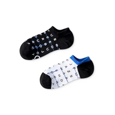 Imagen de Dedoles Calcetines Unisex Hombre Mujer y Niños Algodón muchos diseños divertidos diferente izquierda derecha, color: Negro, diseño: Crucigramas (sneaker), tamaño: 35 38