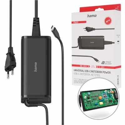 Imagen de Cargador portátil Hama 200007, USB tipo C, 92 W, Negro,