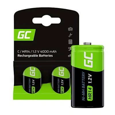 Imagen de Green Cell Recargables Marca Modelo Baterie Akumulatorki 2X C R14 HR14 Ni MH 1.2V 4000mAh
