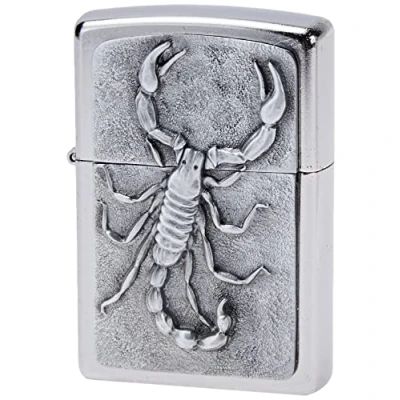 Imagen de Zippo Emblem Scorpion Mechero, Metal, Street Chrome, 3.5x1x5.5 cm