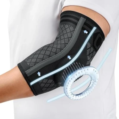 Imagen de CAMBIVO 2x Codera Epicondilitis Hombre Mujer, Coderas para Tendinitis con Acolchado de Gel y Estabilizadores Laterales, Gym Alivio del Dolor, Codo Tenista Golfista