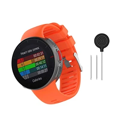Imagen de Huabao Correa Compatible con Polar Vantage V,Ajustable Silicona Deportiva Band Repuesto Pulsera para V (naranja)