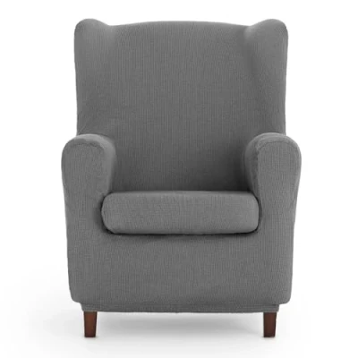 Imagen de Eysa Funda de sillón orejero elástica Ulises Color Gris Claro