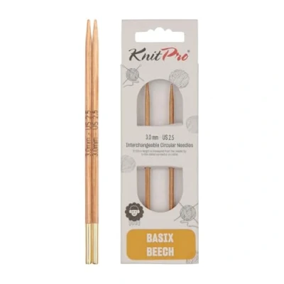 Imagen de KnitPro Basix Agujas de Tejer Circulares Abedul: Intercambiables: Normal: 11,6 cm x 3,00 mm, Madera, Multicolor