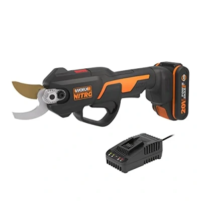 Imagen de Tijera de poda a batería 20V WORX Nitro Powershare WG330E Incluye 1 2Ah y cargador Cuchillas alta resistencia con capacidad 25mm corte Interruptor seguridad Ligera