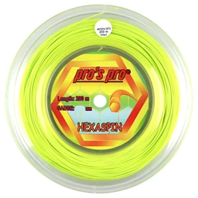 Imagen de P3 International Pros Pro Hexaspin Cordaje de Tenis 200m Rollo 1.25mm Lima