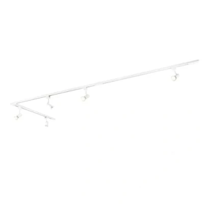 Imagen de QAZQA Sistema de carril moderno con 5 focos monofásico blanco Jeany Aluminio/Acero Alargada Adecuado para LED Max. x 50 Watt
