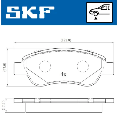 Imagen de SKF VKBP 80037 Juego de pastillas freno no preparado para indicador desgaste con accesorios