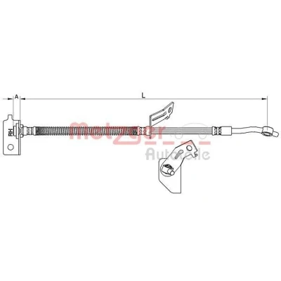 Imagen de METZGER 4111456 Latiguillos de Freno Eje delantero, derecha 547mm