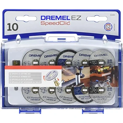 Imagen de Dremel 690 EZ SpeedClic Juego de discos corte Kit accesorios con 10 para herramientas rotativas y mandril
