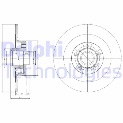 Imagen de DELPHI BG9024RS Disco de freno 300 11 5 macizo aceitado sin procesar con cojinete rueda, anillo sensor ABS RENAULT: ESPACE 4, Vel Satis
